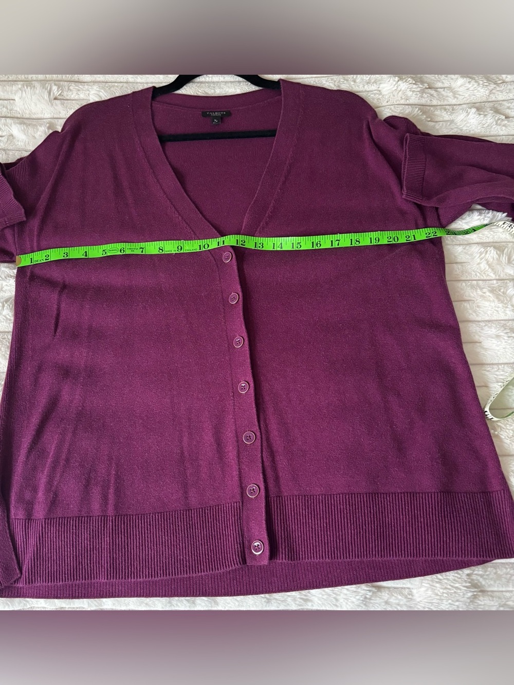 Talbots Modern Girlfriend V-Neck Cardigan Plum Size XP - Picture 6 of 7